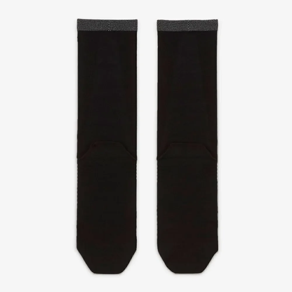Nike Spark Lightweight Crew Running Socks Black Silver Women's M 7-9.5 Brand New